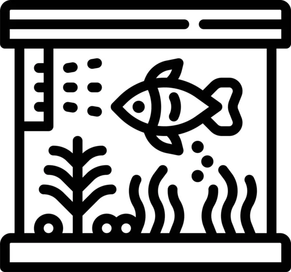 Aquarium Bowl Fish Icon Pet Vet Category — Stock Vector