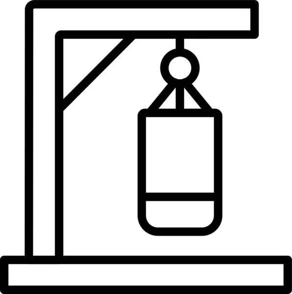 Иконка Боксерской Сумки Стиле Абриджа — стоковый вектор