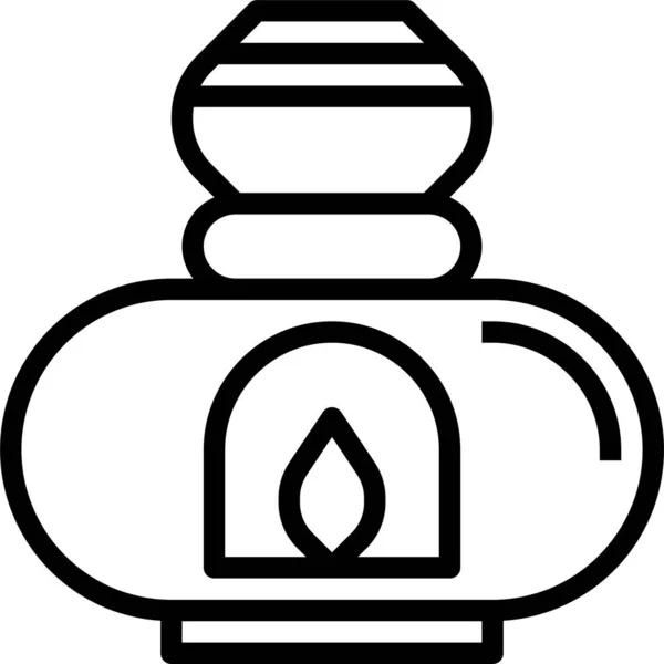 Aromatherapie Schönheit Kerze Symbol Outline Stil — Stockvektor