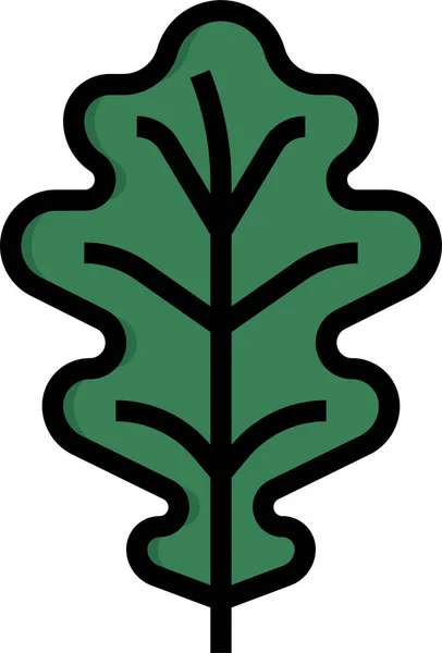 Botanisches Icon Aus Eichenblatt Stil Gefüllter Umrisse — Stockvektor