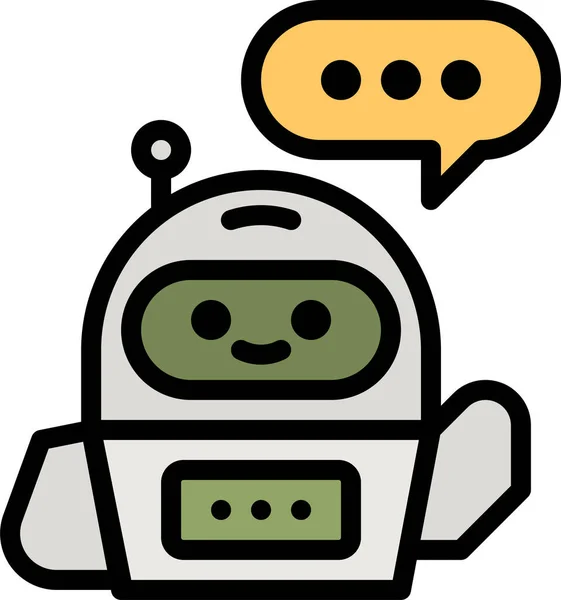 Chatbot Robot Przyszłości Ikona Stylu Wypełnionym Zarys — Wektor stockowy