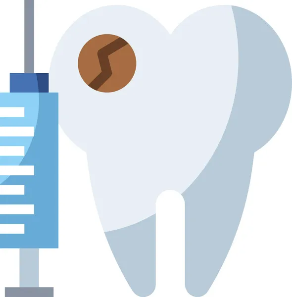 Icono Dental Transparente Anestesia Estilo Plano — Vector de stock