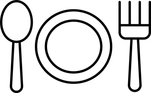 皿フォークプレートのアイコン — ストックベクタ