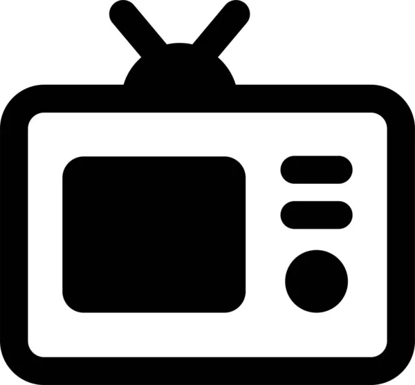 Entertainment Televisie Icoon Solide Stijl — Stockvector