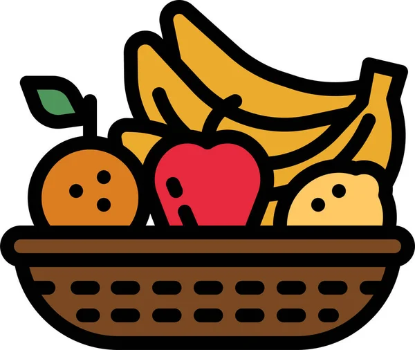 Fruit Basket Gift Icon — Stock Vector
