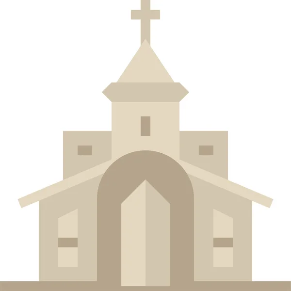 Iglesia Icono Capilla Católica Estilo Plano — Vector de stock