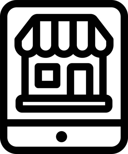 Ikona Sklepu Internetowego Zakupy Zarysie Stylu — Wektor stockowy