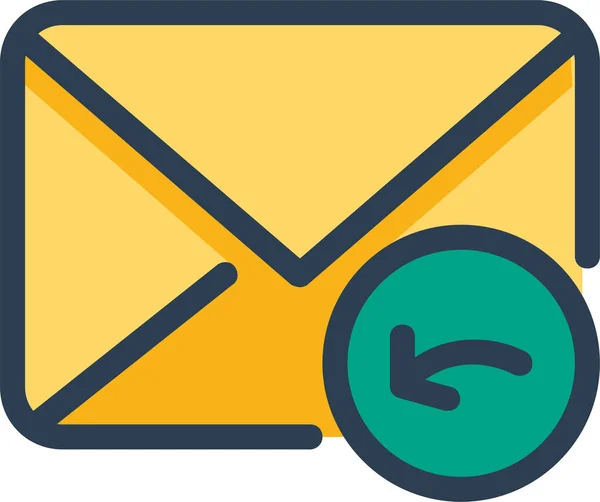 Mail Enveloppe Boîte Réception Icône Dans Style Contour Rempli — Image vectorielle
