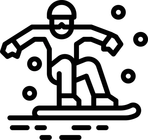 Ski Ski Snowboard Icône — Image vectorielle