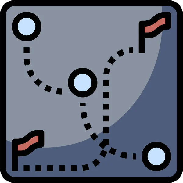 Mapa Del Juego Moba Icon Filled Outline Style — Archivo Imágenes Vectoriales