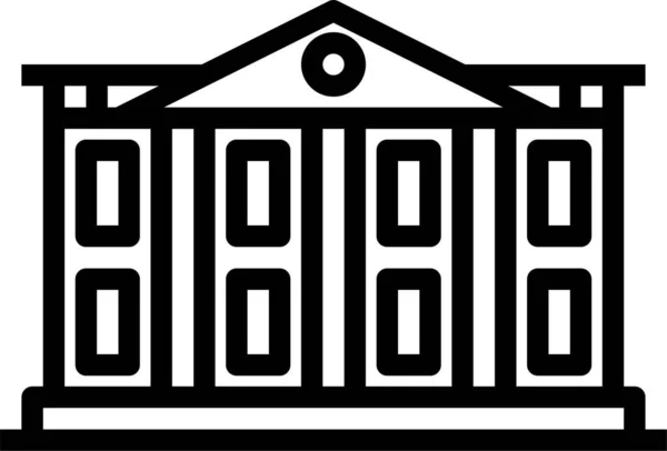 Icono Del Edificio Bancario Bancario Categoría Gestión Empresarial — Vector de stock