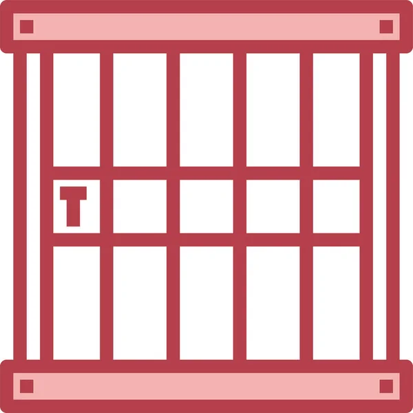 Icono Cárcel Custodia Penal — Vector de stock