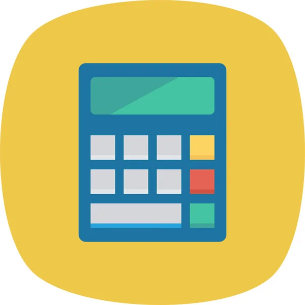 Икона Математики Бюджетного Калькулятора Плоском Стиле — стоковый вектор