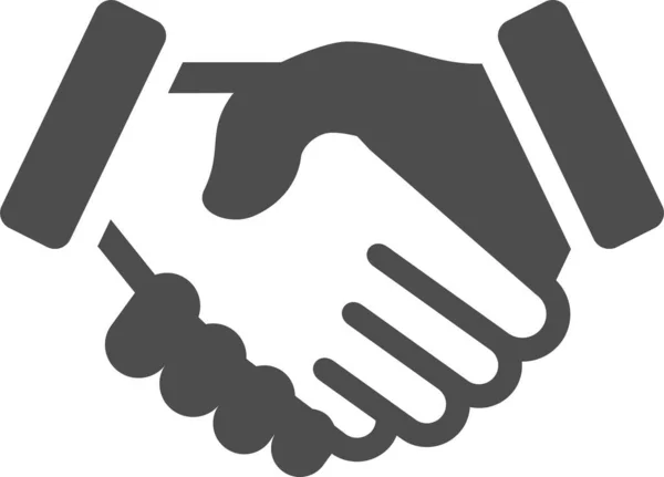 Handshake Deal Solid Icon Solid Style — Stock vektor