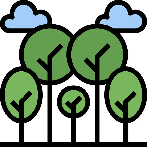 Ikona Ogrodu Botanicznego Stylu Wypełnionym — Wektor stockowy
