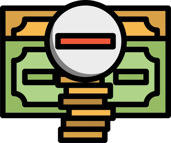 Icono Las Finanzas Economía Empresarial Estilo Esquema Completo — Vector de stock