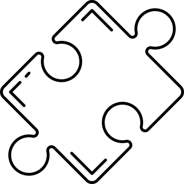 Integrazione Progettazione Puzzle Icona Stile Contorno — Vettoriale Stock