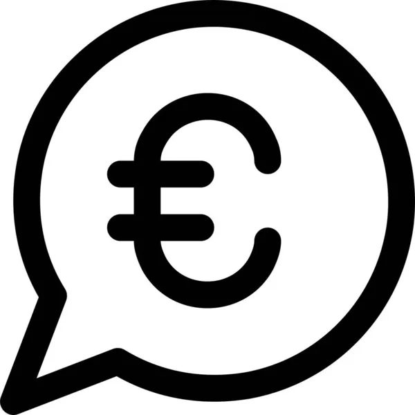 Business Euro Geld Symbol Umriss Stil — Stockvektor