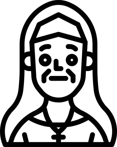 Nunna Skrämmande Katolsk Ikon Halloween Kategori — Stock vektor