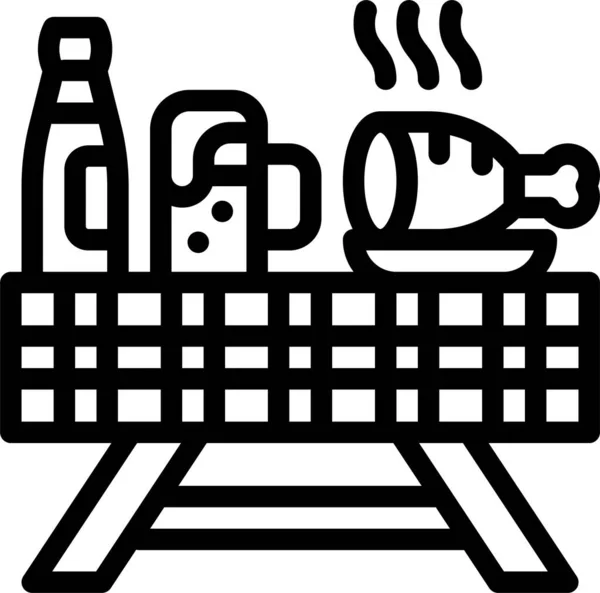 Ikona Stołu Piknikowego Oktoberfest — Wektor stockowy
