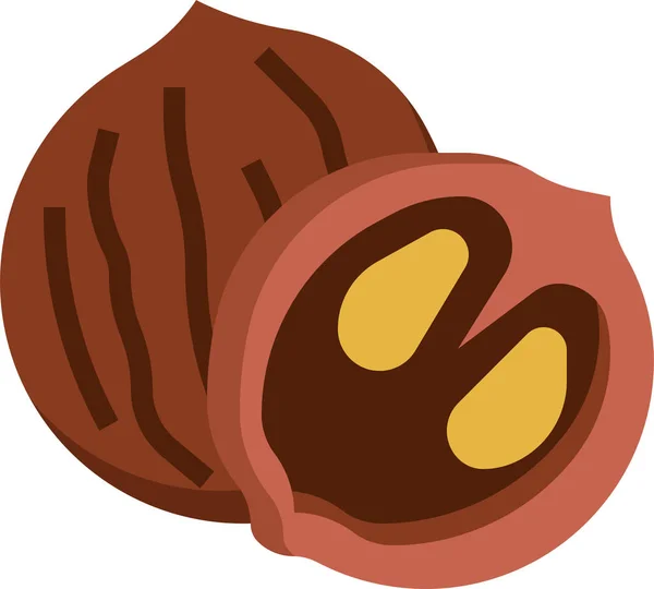 Black Walnut Seed Icon — Stock Vector