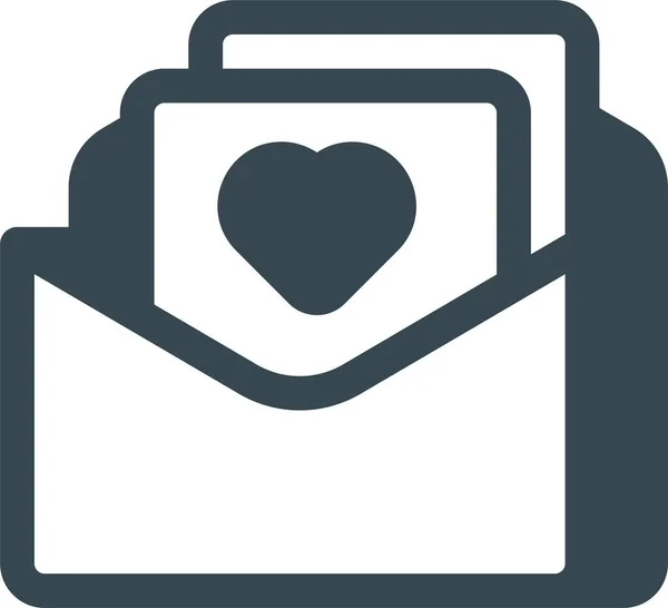 Email Αγαπημένο Εικονίδιο Ευχετήριας Κάρτας Συμπαγές Στυλ — Διανυσματικό Αρχείο