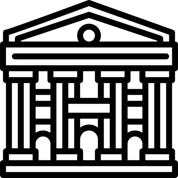Банківські Фінанси Банківська Ікона Контурному Стилі — стоковий вектор