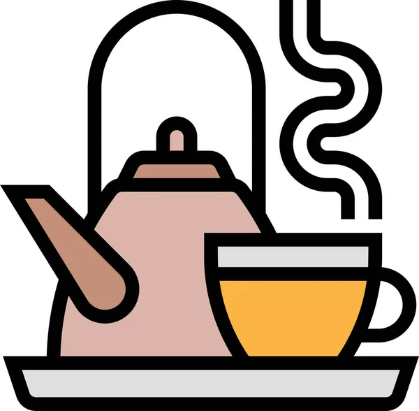 Beverage Drinks Tea Icon Filled Outline Style — Stock Vector