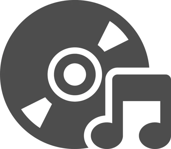 Audio Disk Symbol Soliden Stil — Stockvektor