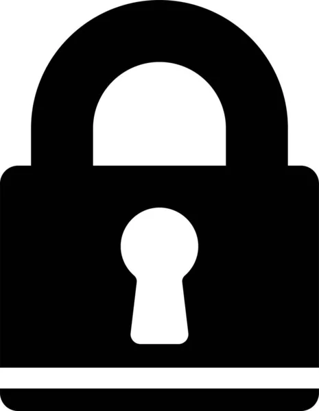 Lock Protection Security Icon Solid Style — Stock Vector