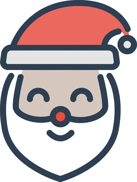 Icône Hiver Noël Père Noël Claus Dans Style Contour Rempli — Image vectorielle