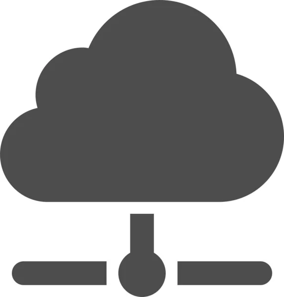 Cloud Cloud Computing Verbinding Pictogram Vaste Stijl — Stockvector