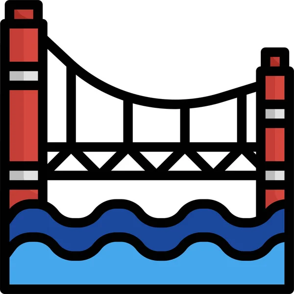 Bridge Tower Bridges Icon — Stock Vector