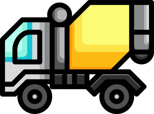 Samochód Cement Ciężarówka Ikona — Wektor stockowy
