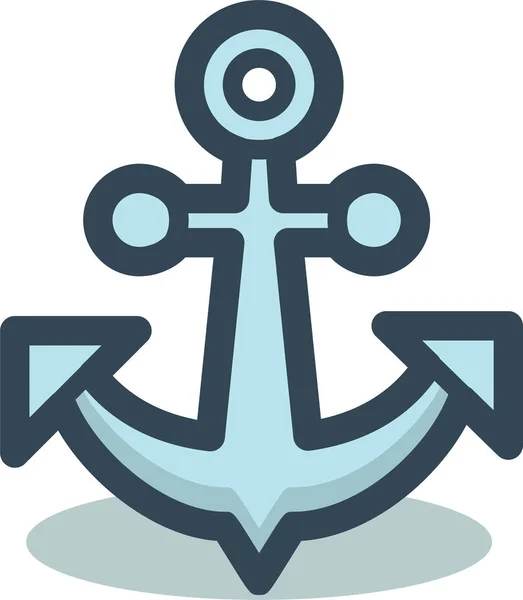 Kotvit Námořní Navigační Ikonu Vyplněném Stylu — Stockový vektor