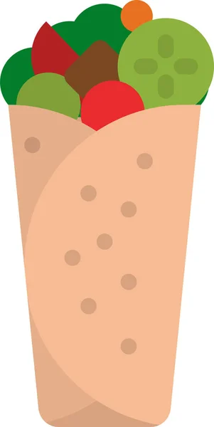 Snel Kabab Roll Pictogram — Stockvector