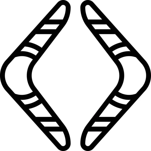 Icône Équipement Sportif Boomerang Dans Style Contour — Image vectorielle