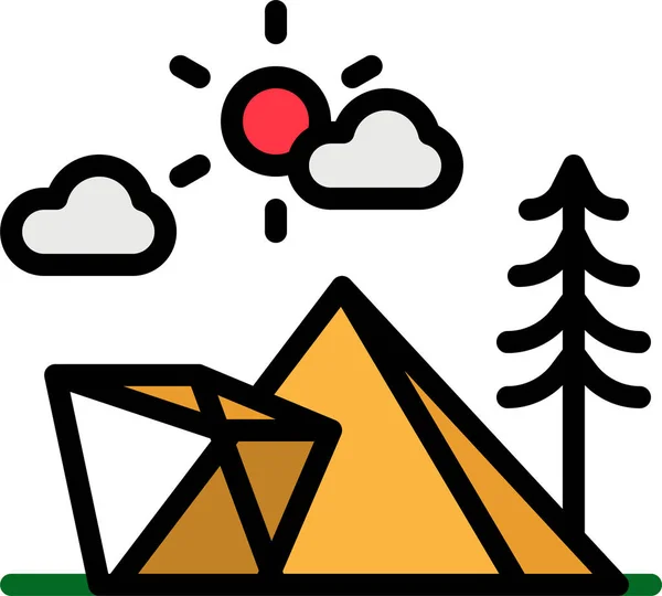 Campingurlaub Ländliche Ikone — Stockvektor