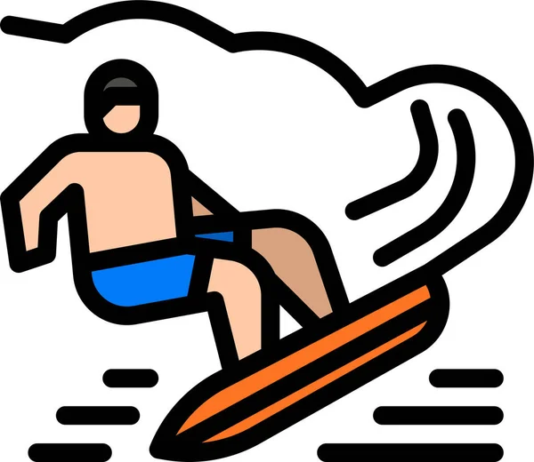 Surfing Deska Ikona Surfingu — Wektor stockowy