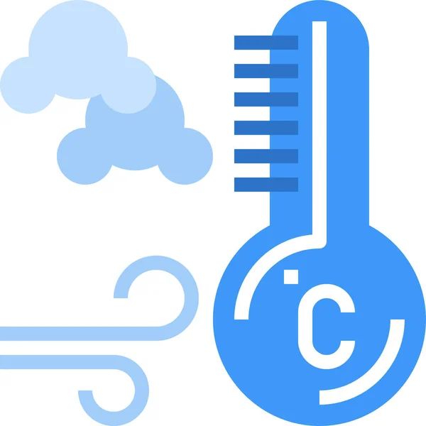 Wolkenverhangene Meteorologie Ikone Flachen Stil — Stockvektor