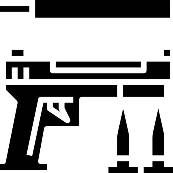 Arm Bullets Gun Icon Solid Style — Wektor stockowy