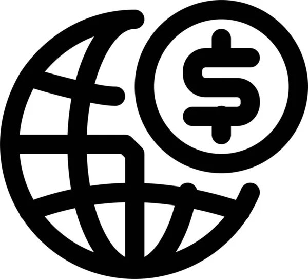Бізнес Фінанси Глобальна Ікона Стилі Контур — стоковий вектор