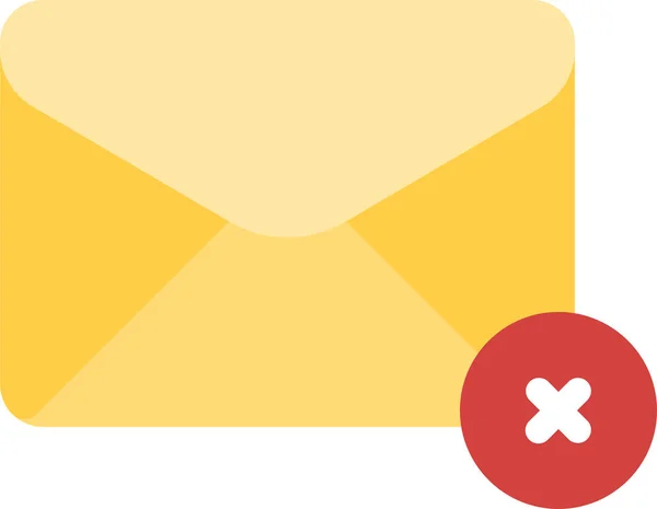 Cruzado Eliminar Icono Correo Estilo Plano — Vector de stock