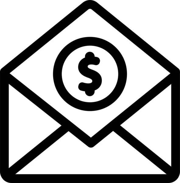 Email Pénzeszközök Átutalása Ikon Vázlatos Stílusban — Stock Vector