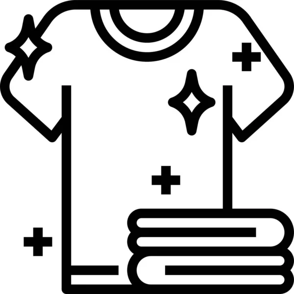 Καθαρά Ρούχα Εικονίδιο Πλυντηρίου Στυλ Περίγραμμα — Διανυσματικό Αρχείο