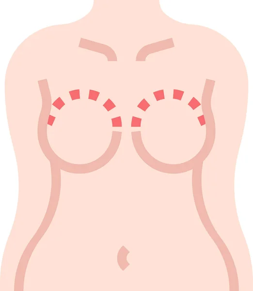Mammoplastica Mammoplastica Icona Mammografia — Vettoriale Stock