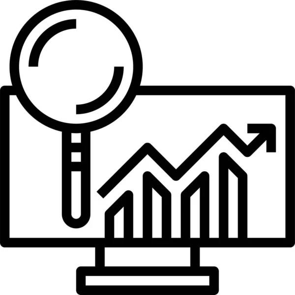 Analitik Eğitim Cam Simgesi Ana Hat Biçiminde — Stok Vektör