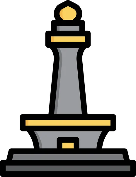 雅加达国家纪念碑图标 — 图库矢量图片