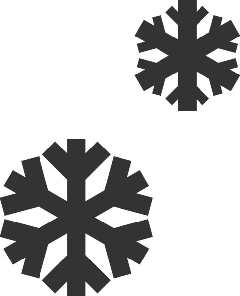 アウトラインスタイルで冷たい雪の雪の結晶アイコン — ストックベクタ