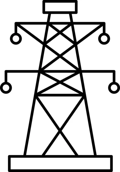 Toren Paal Elektrisch Pictogram — Stockvector